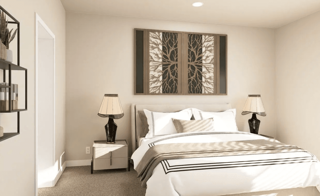 The weeping willow bedroom home features
