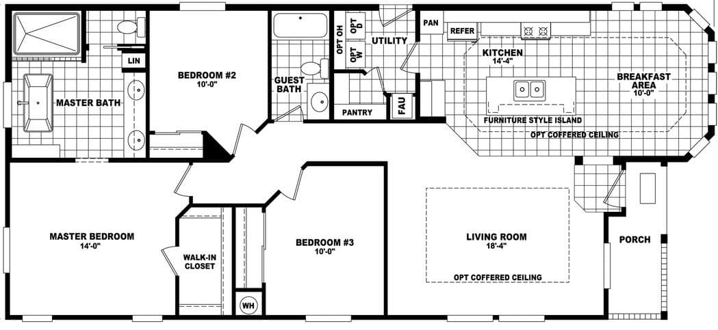 Catalina 2860e floor plan home features