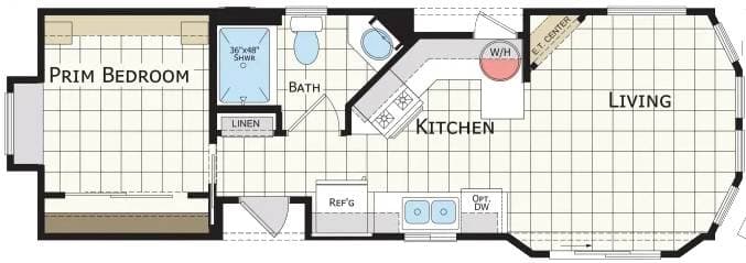 Desert vista 102 floor plan home features