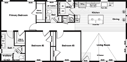 E street floor plan home features