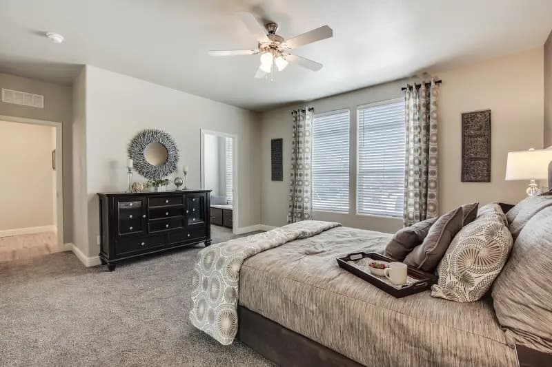 Pecan bedroom home features