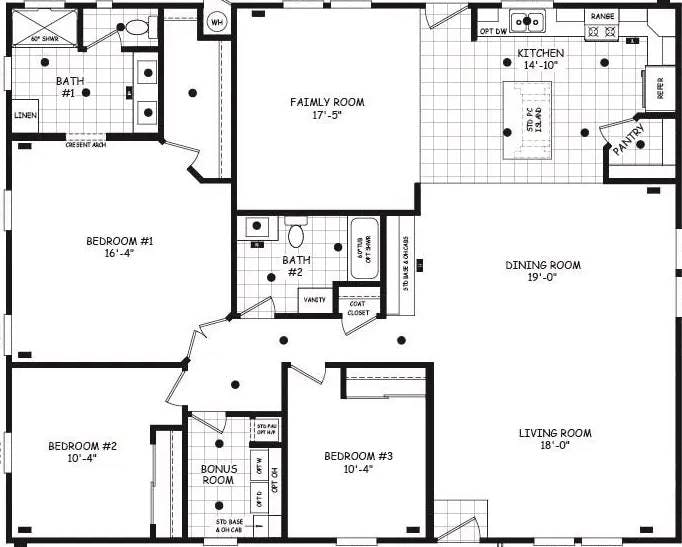Pinnacle 40503a floor plan home features