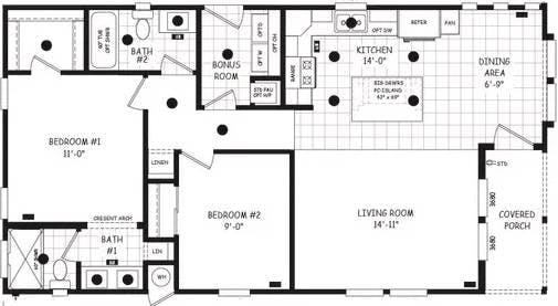 Cavco west pinnacle floor plan home features