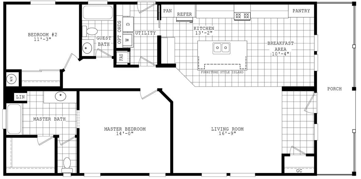 Durango porch homes 28542a floor plan home features