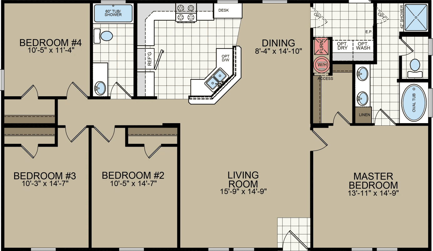 Sunrise 3252 floor plan home features