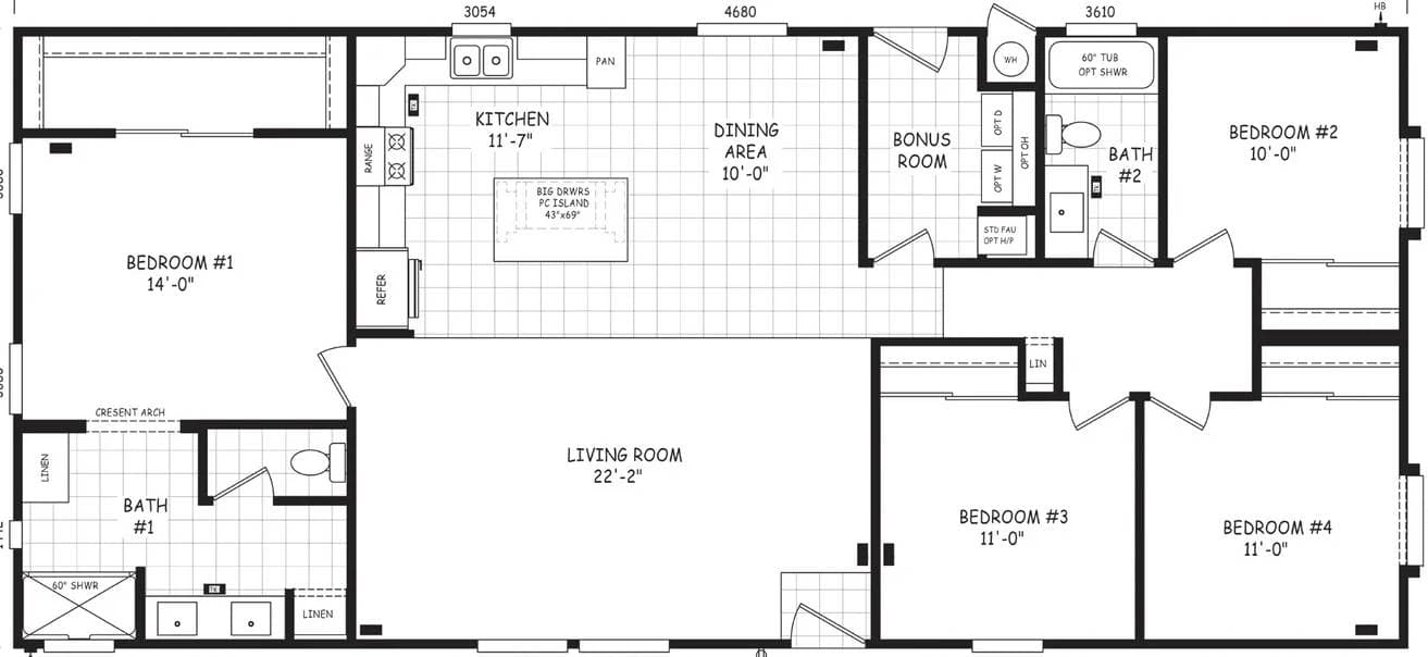 Pinnacle 28604a floor plan home features