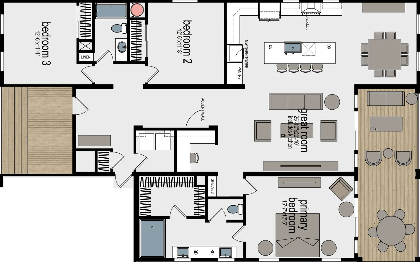 Mammoth park floor plan home features