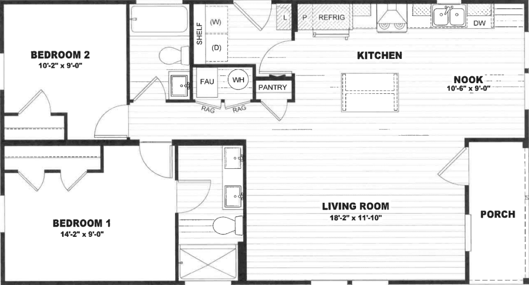 Bohemian floor plan home features