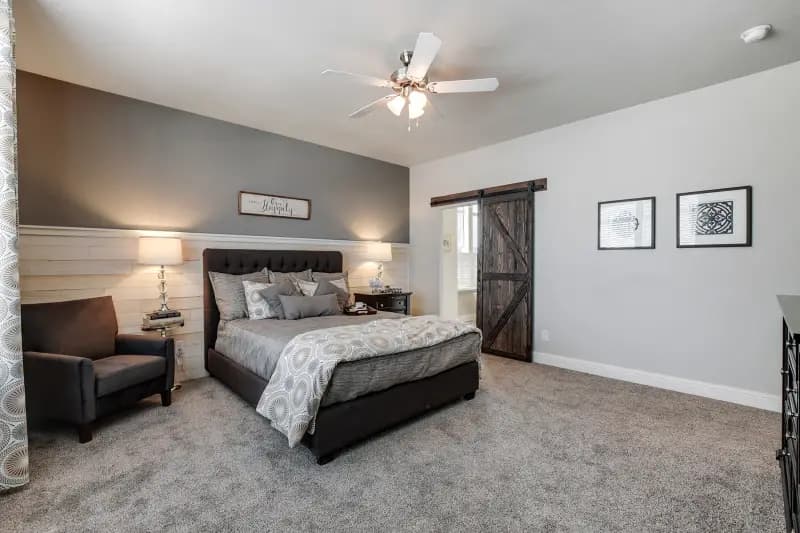 Pecan bedroom home features