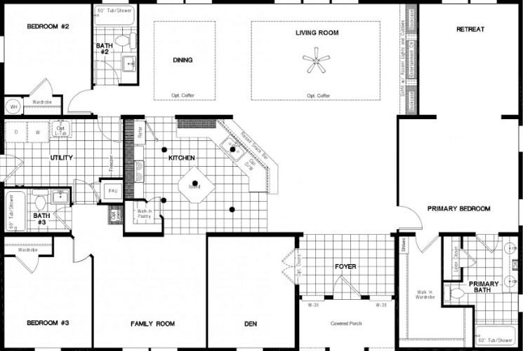 The white pine floor plan home features