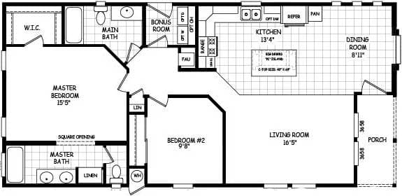 Pinnacle 24502a floor plan home features