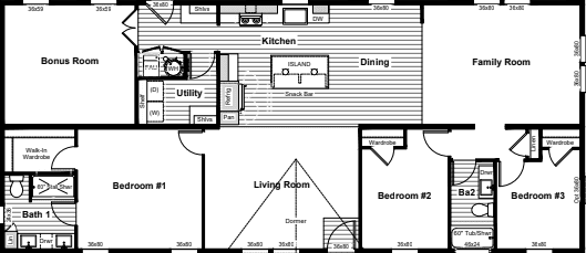 Holiday floor plan home features