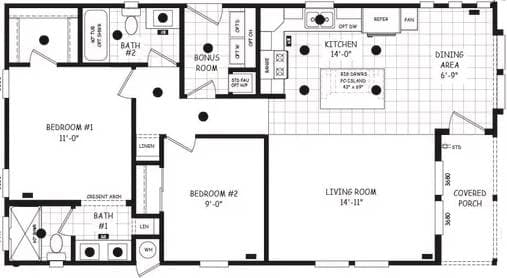 Pinnacle 24442a floor plan home features