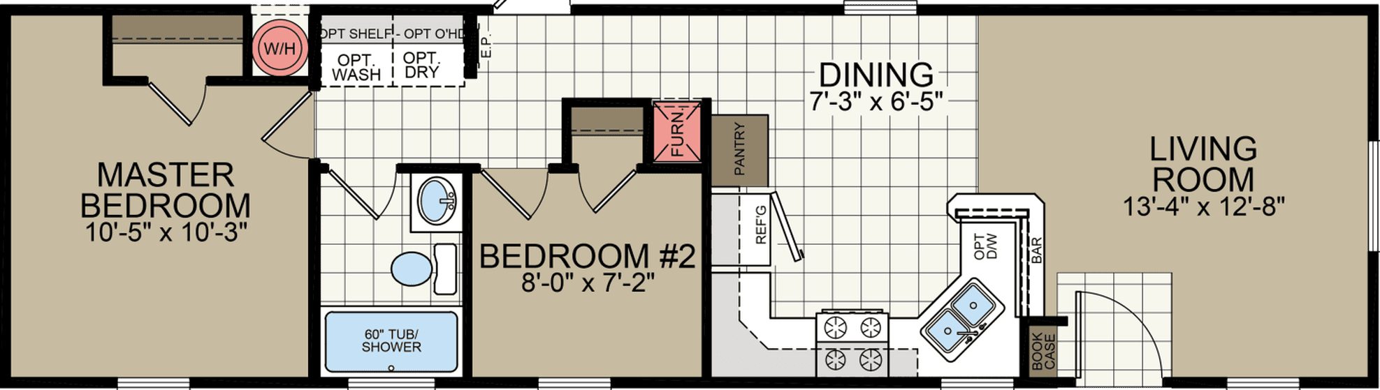 Sunrise 1448 floor plan home features