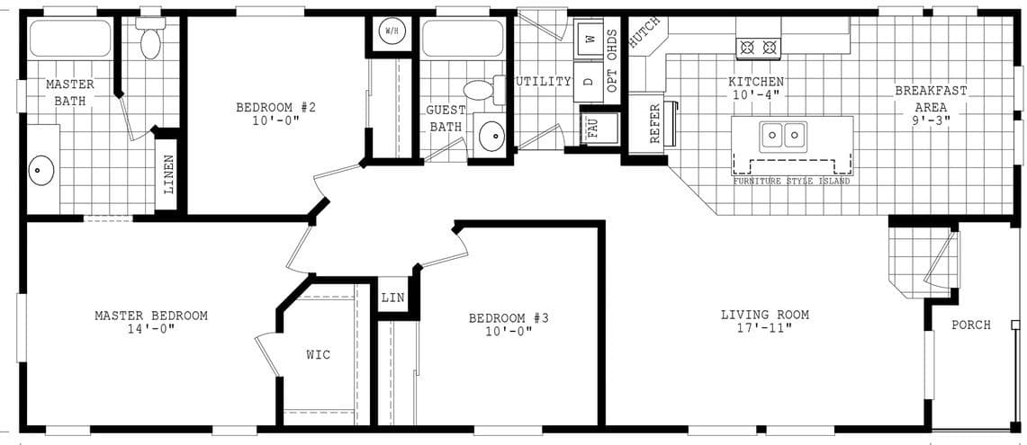 Durango porch homes 28502a floor plan home features