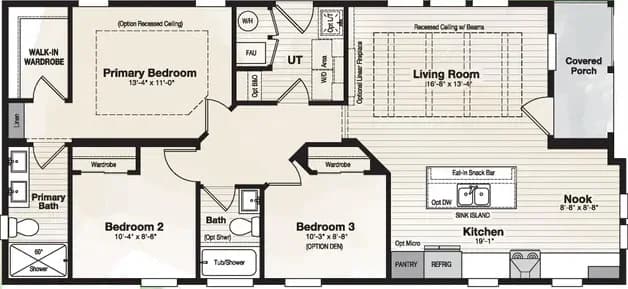 Coronado 2452b floor plan home features